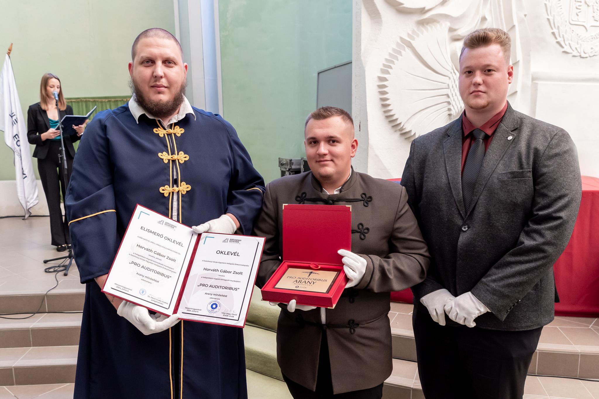 Gábor Zsolt Horváth, certified agricultural engineer and former president of the faculty's student council, received the Pro Auditoribus award with gold distinction